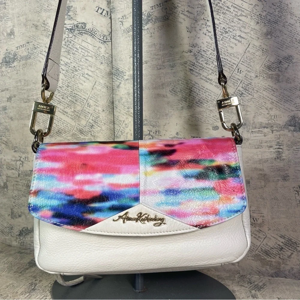 Aimee Kestenberg BILLY Watercolor Leather Convertible Crossbody Clutch Bag